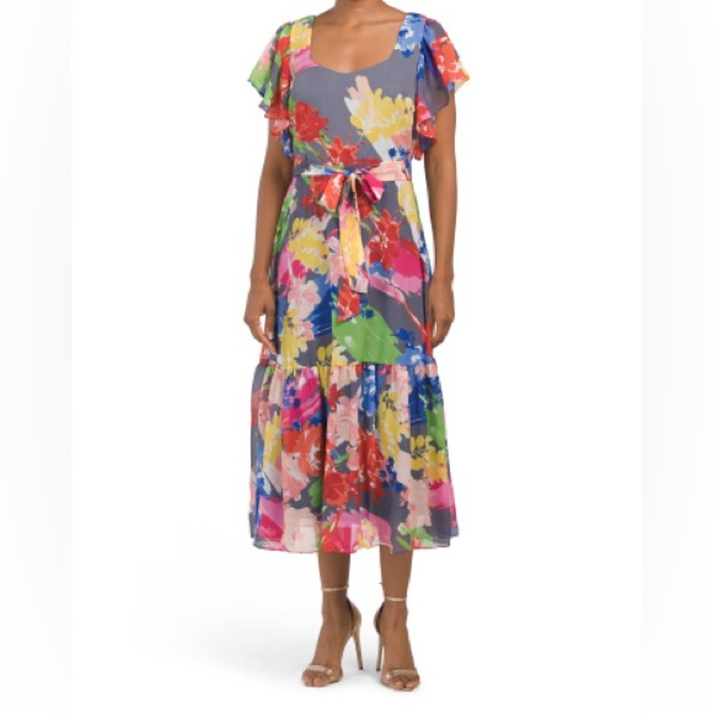 NWT DONNA RICCO
Flutter Sleeve Floral Dress 12 Floral MIDI Dress